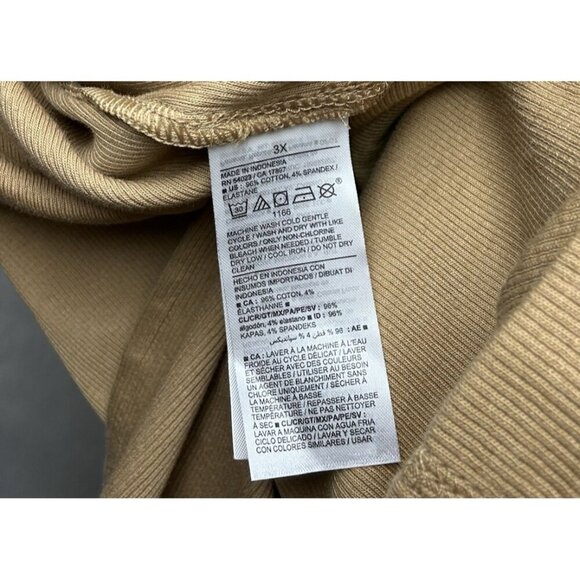 Old Navy Ribbed Knit Midi 3X Dress V Neck Long Sleeve Front Button w/Side Slits - Picture 11 of 11